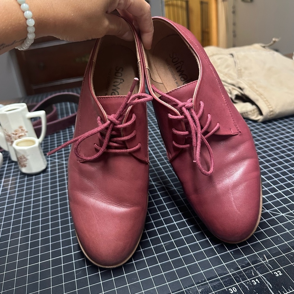 Softwalk Whitby Women's Shoes Dark Red Size 9 Oxford blood red leather - Picture 4 of 16